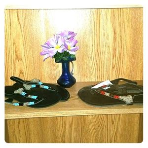 Size 8 Icing beaded flip flops